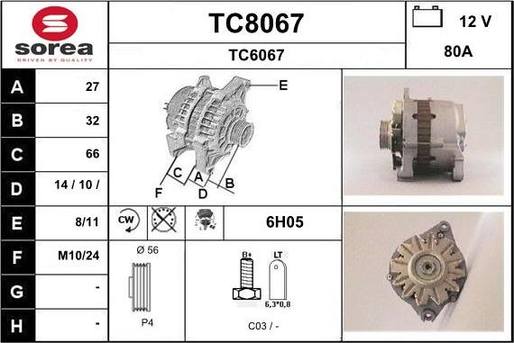 SNRA TC8067 - Ģenerators adetalas.lv