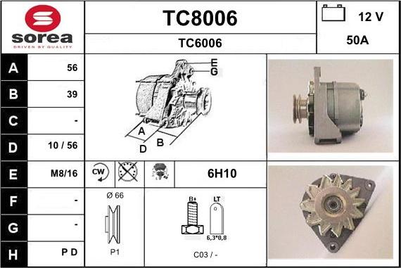 SNRA TC8006 - Ģenerators adetalas.lv