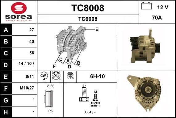 SNRA TC8008 - Ģenerators adetalas.lv