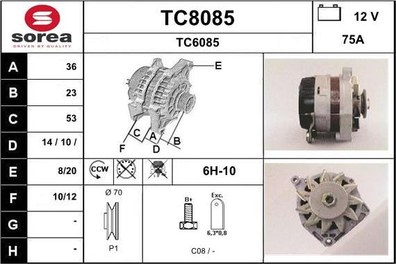 SNRA TC8085 - Ģenerators adetalas.lv