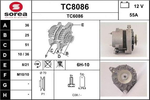 SNRA TC8086 - Ģenerators adetalas.lv