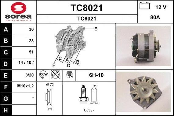 SNRA TC8021 - Ģenerators adetalas.lv