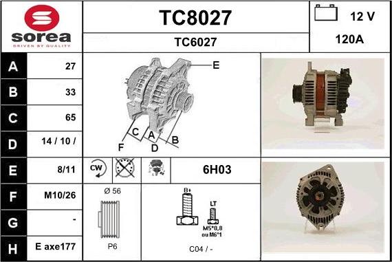 SNRA TC8027 - Ģenerators adetalas.lv