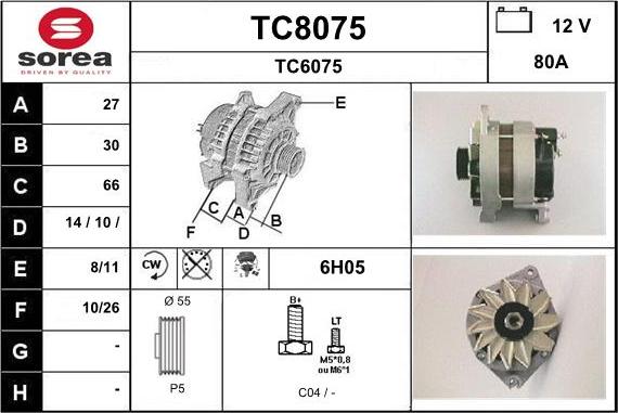 SNRA TC8075 - Ģenerators adetalas.lv