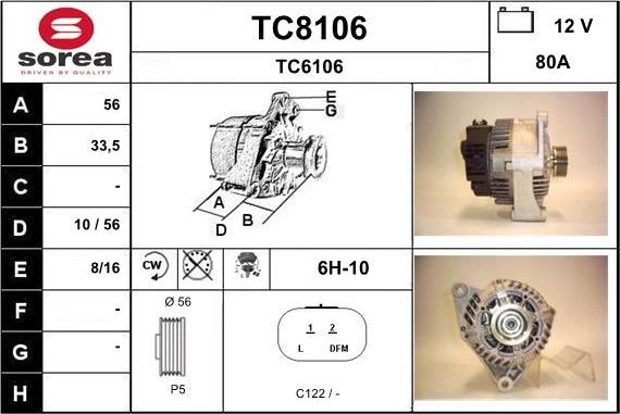 SNRA TC8106 - Ģenerators adetalas.lv