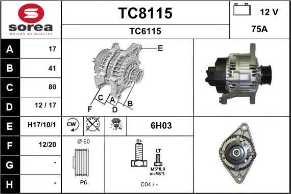 SNRA TC8115 - Ģenerators adetalas.lv