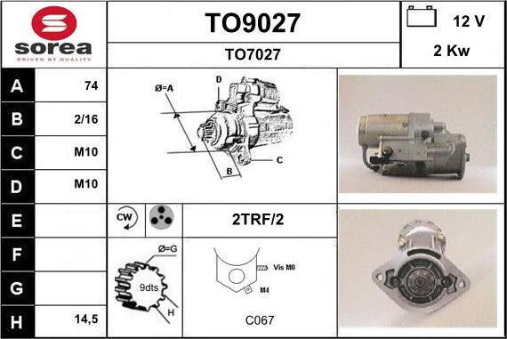 SNRA TO9027 - Starteris adetalas.lv