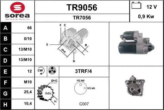 SNRA TR9056 - Starteris adetalas.lv