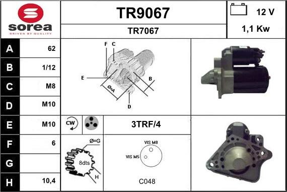 SNRA TR9067 - Starteris adetalas.lv