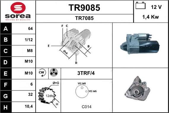 SNRA TR9085 - Starteris adetalas.lv