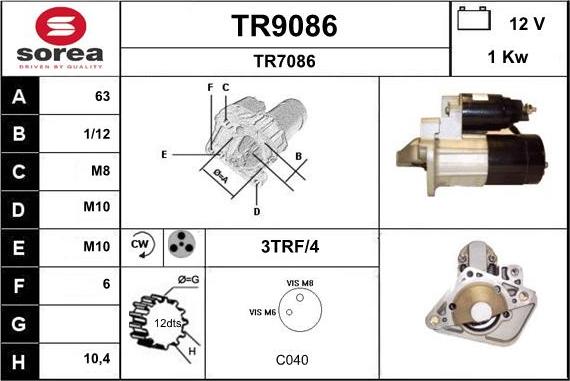 SNRA TR9086 - Starteris adetalas.lv