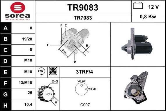 SNRA TR9083 - Starteris adetalas.lv