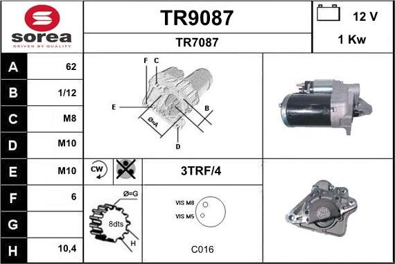 SNRA TR9087 - Starteris adetalas.lv