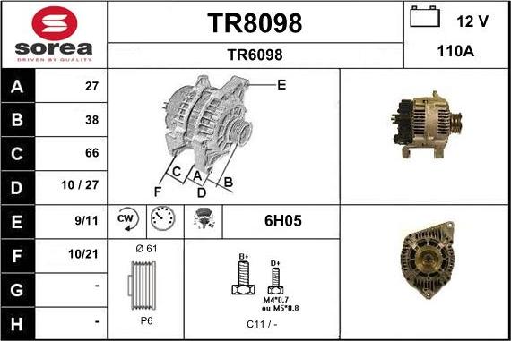 SNRA TR8098 - Ģenerators adetalas.lv