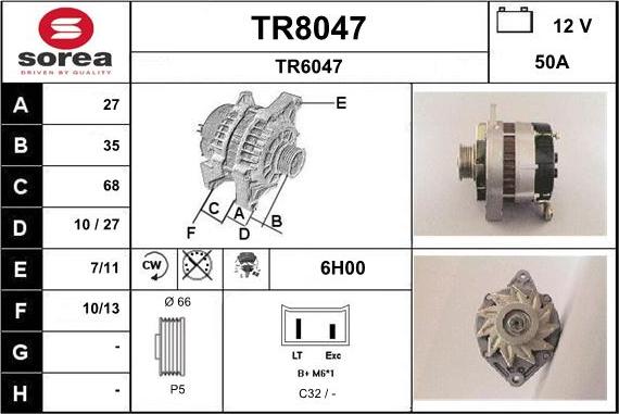 SNRA TR8047 - Ģenerators adetalas.lv