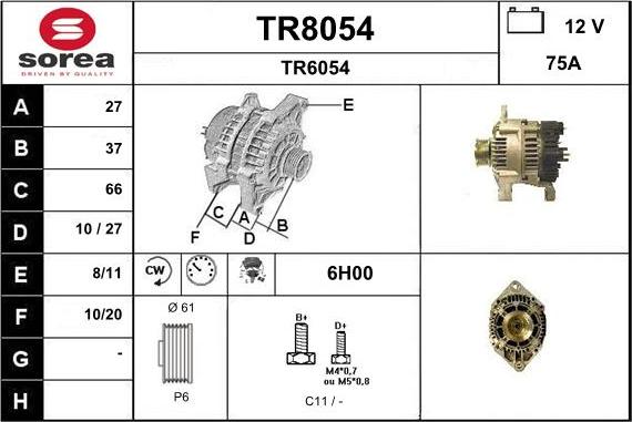 SNRA TR8054 - Ģenerators adetalas.lv