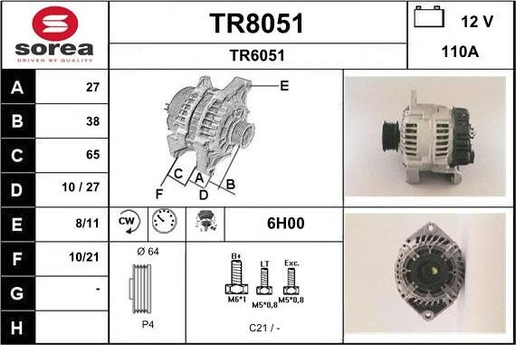 SNRA TR8051 - Ģenerators adetalas.lv