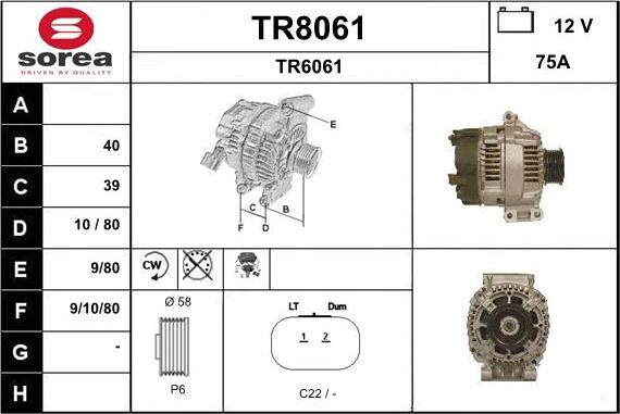 SNRA TR8061 - Ģenerators adetalas.lv