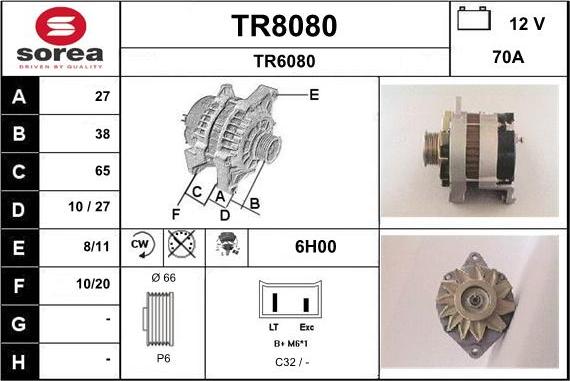 SNRA TR8080 - Ģenerators adetalas.lv