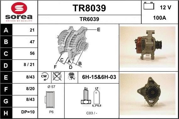 SNRA TR8039 - Ģenerators adetalas.lv