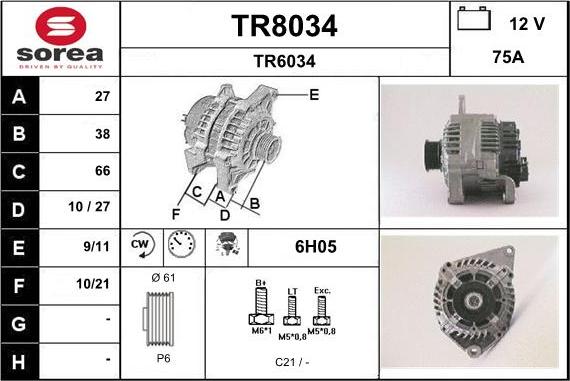 SNRA TR8034 - Ģenerators adetalas.lv