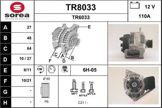 SNRA TR8033 - Ģenerators adetalas.lv