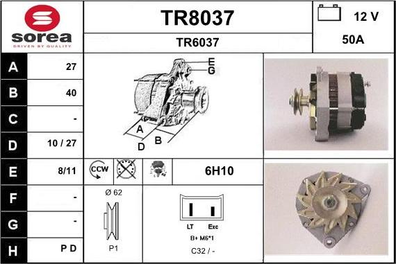 SNRA TR8037 - Ģenerators adetalas.lv