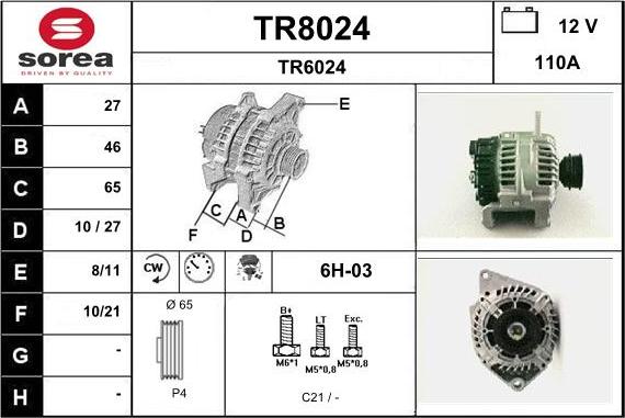 SNRA TR8024 - Ģenerators adetalas.lv