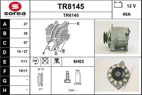 SNRA TR8145 - Ģenerators adetalas.lv