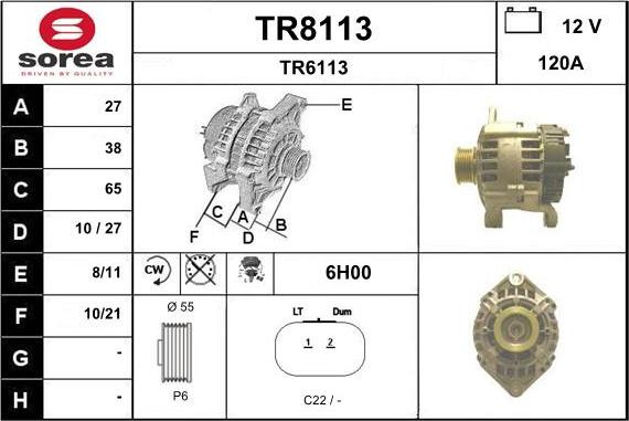 SNRA TR8113 - Ģenerators adetalas.lv