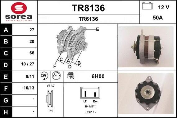 SNRA TR8136 - Ģenerators adetalas.lv