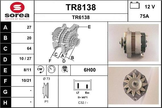 SNRA TR8138 - Ģenerators adetalas.lv