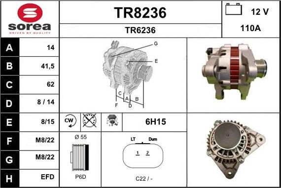 SNRA TR8236 - Ģenerators adetalas.lv