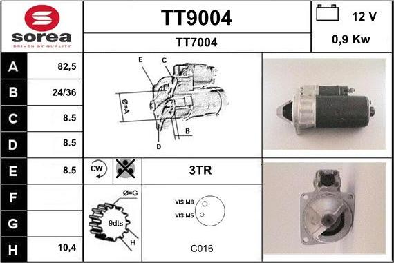 SNRA TT9004 - Starteris adetalas.lv