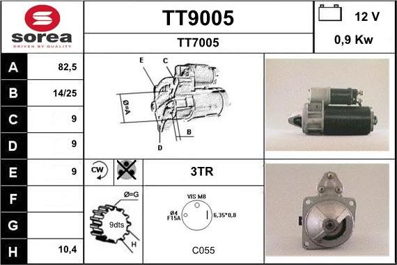 SNRA TT9005 - Starteris adetalas.lv