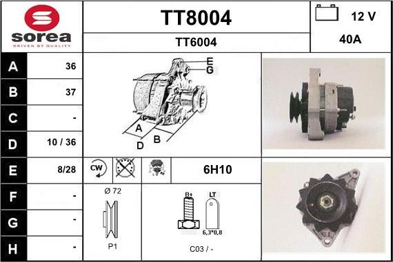 SNRA TT8004 - Ģenerators adetalas.lv