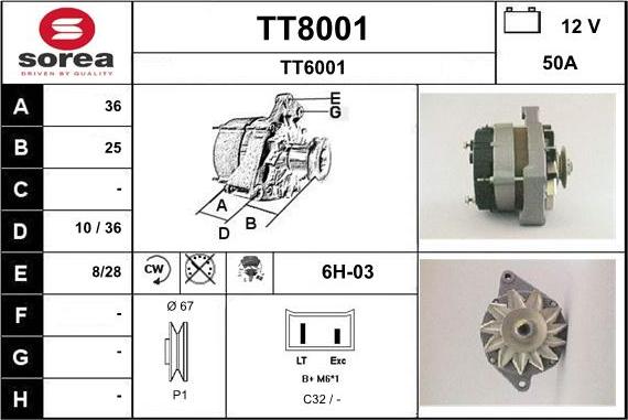 SNRA TT8001 - Ģenerators adetalas.lv