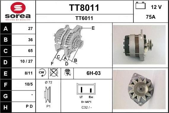 SNRA TT8011 - Ģenerators adetalas.lv