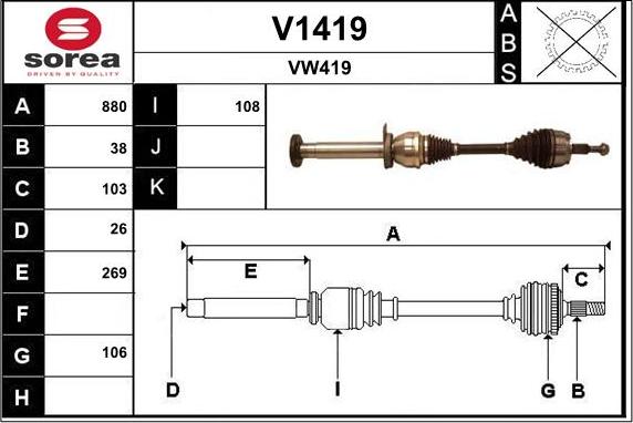 SNRA V1419 - Piedziņas vārpsta adetalas.lv