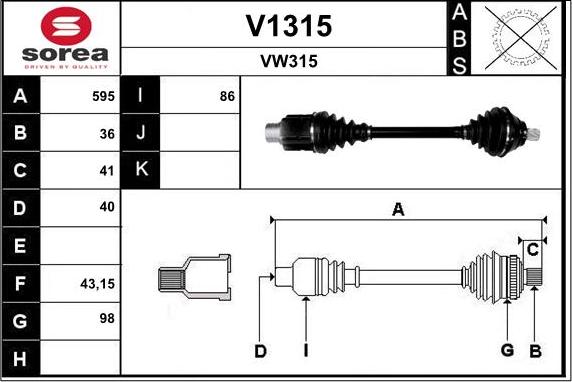 SNRA V1315 - Piedziņas vārpsta adetalas.lv