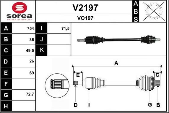 SNRA V2197 - Piedziņas vārpsta adetalas.lv