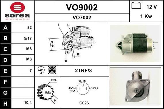 SNRA VO9002 - Starteris adetalas.lv