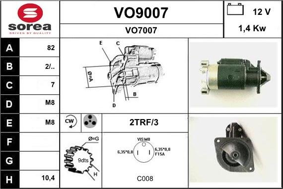 SNRA VO9007 - Starteris adetalas.lv