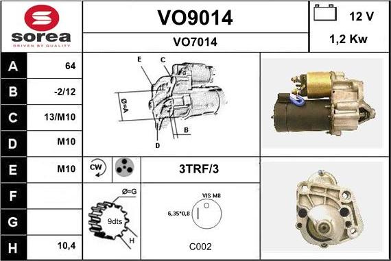 SNRA VO9014 - Starteris adetalas.lv