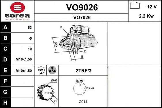 SNRA VO9026 - Starteris adetalas.lv