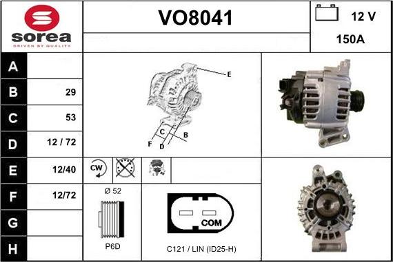 SNRA VO8041 - Ģenerators adetalas.lv