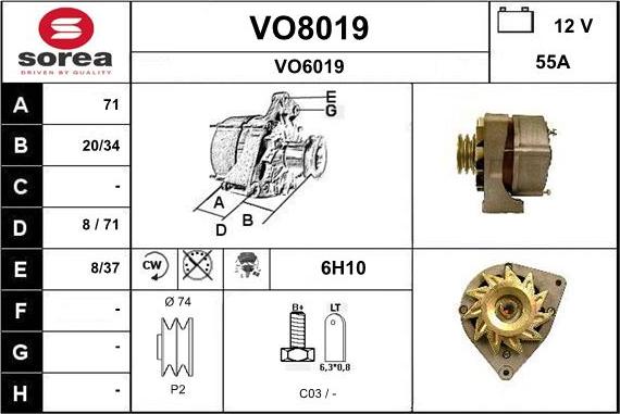 SNRA VO8019 - Ģenerators adetalas.lv