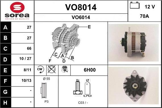 SNRA VO8014 - Ģenerators adetalas.lv