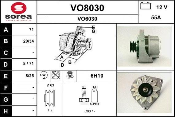 SNRA VO8030 - Ģenerators adetalas.lv