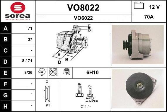 SNRA VO8022 - Ģenerators adetalas.lv